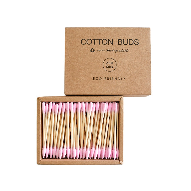 Bamboo Cotton Buds (Pink)